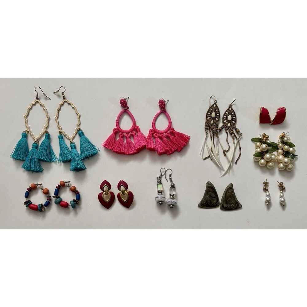 Lot of 10 Pairs of Statement Earrings - Vintage & Modern Styles #3